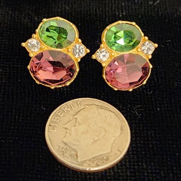 Vintage MFA Austrian Crystal Earrings 1 - Picture 4 of 6